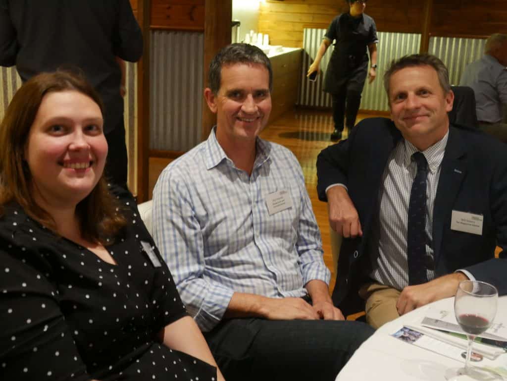 Georgia Linton, Phil Priestly and Will Adams at 2021 AGM Dinner