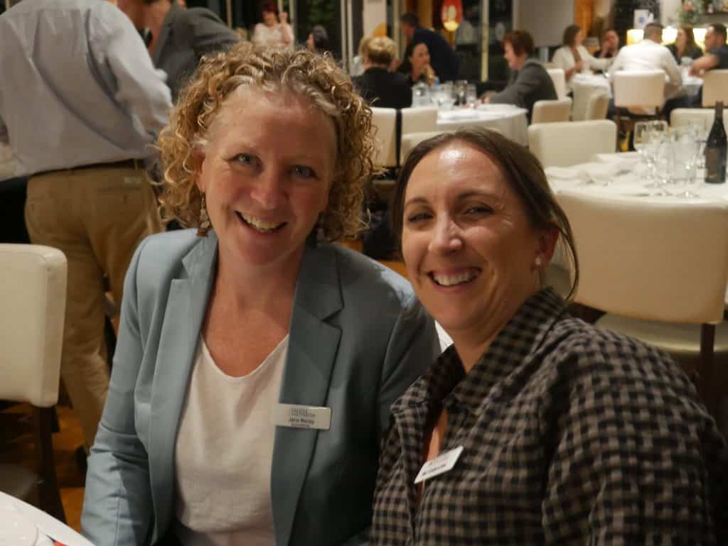 Jane Macey and Bec Costa-Lowe at 2021 AGM Dinner
